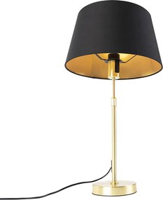 Stolná lampa zlatá/mosadzná s tienidlom čiernym so zlatom 32 cm - Parte