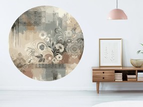 Vintage koláž textilní prelepiteľná nálepka na stenu šírka 120 cm
