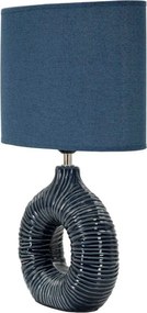 Modrá keramická stolová lampa s textilným tienidlom (výška 43 cm) Seta – Mauro Ferretti