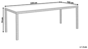 Záhradný stôl Talian 220 (tmavohnedá). Vlastná spoľahlivá doprava až k Vám domov. 1010093