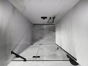 Mexen, Mexen Lunar ľavé otočné sprchové dvere 105 cm, transparentné, čierne - 834-105-000-70-00-L