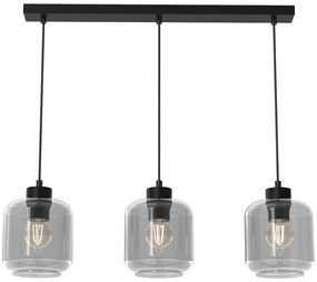 Závesné svietidlo Sombra, 3x grafitové sklenené tienidlo, b