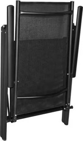 TRENDIE Záhradné stoličky s polohovateľným operadlom sada 2ks čierne