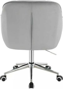 LuxuryForm DESIGN Stolička AVOLA VELUR na striebornej podstave s kolieskami - svetlo šedá