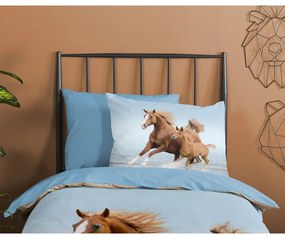 Modré bavlnené detské obliečky na jednolôžko 140x200 cm Free – Good Morning