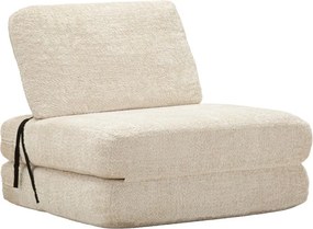 Biele rozkladacie kreslo z textílie buklé Faster – Mauro Ferretti