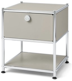 Kovový odkladací stolík »CN3« s 1 zásuvkou, svetlosivý