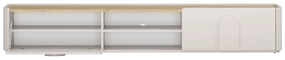 TV stolík Amilio 220 cm so zásuvkou - kašmír / olejovaný dub / úchytky kašmír