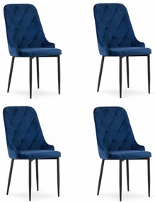 Dekorstudio Sada zamatových jedálenských stoličiek CAPRI - tmavo modré Počet stoličiek: 2ks
