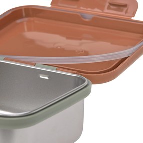 Antikorový desiatový box - Happy Prints caramel