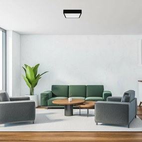Rabalux 71247 stropné LED svietidlo Lauri, štvorec, čierna