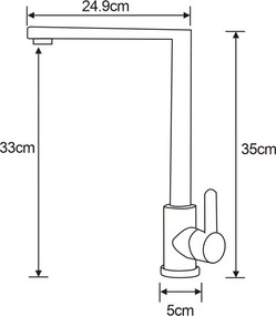 Mexen GINA - Vysoká batéria/drezová, chrómová, 672300-99