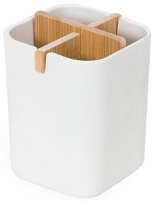 Biely kúpeľňový organizér Compactor Ecologic, 8,4 x 7,8 cm