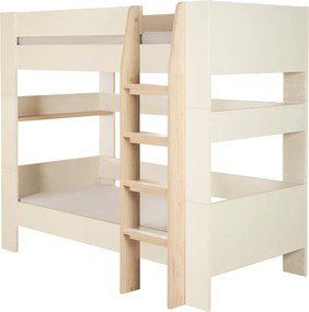 Béžová poschodová detská posteľ bez roštu 90x200 cm Double – Roba