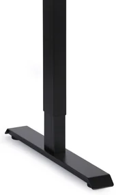 Ergonomický výškovo nastaviteľný stôl, 160x120 cm, 1 motor, L/P, čierna podnož, buk