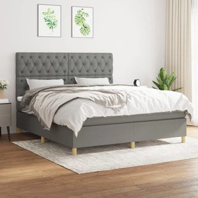 Boxspring posteľ s matracom tmavosivá 160x200 cm látka 3142586