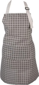 Šedá dámska kockovaná kuchynská zástera - 69*68 cm