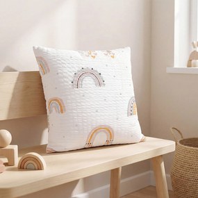 Goldea detská krepová obliečka na vankúš - maľované dúhy 40 x 40 cm