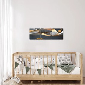 Obraz - Grafika s jeleňom (s hodinami) (90x30 cm)