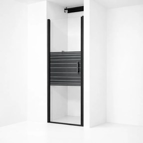 Madeira Black Pattern 90 otváracie sprchové dvere, 190cm, 6mm