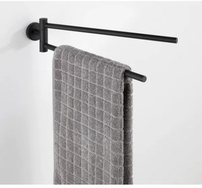 WENKO 24238100-Držiak uterákov BOSIO BLACK 5,5x43 cm nerez/strieborná