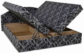 Manželská posteľ ÁJA s úložným priestorom, čierno-biela (vzor č.19)