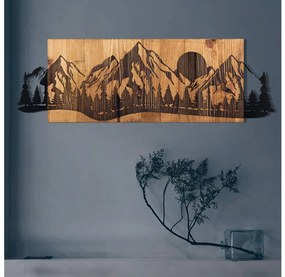 Asir Nástenná dekorácia 75,5x24,5 cm hory drevo/kov AS1633
