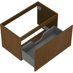 Mexen Rivel, kúpeľňová skrinka 80 cm, 1 zásuvka, drážkovaná, orech, 91A20-08047-1-BF86