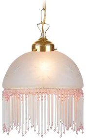 Perlová visiaca lampa luster ružová Ø20