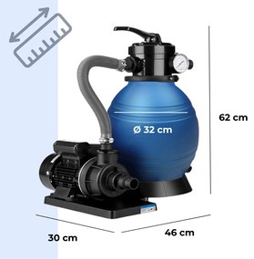 Jurhan Piesková filtrácia k bazénu AQUA,   10 200 l/h, modrá