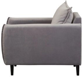 Sivé zamatové kreslo Juli – Ropez