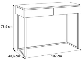 KONZOLA NESSIE BIELY LESK + ZLATÝ PODSTAVEC
