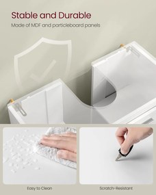 Kúpeľňová skrinka pod umývadlo, 30 x 60 x 60 cm, Oblakovo biela