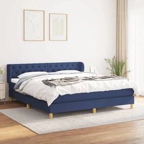 Posteľný rám boxspring s matracom modrý 160x200 cm látka 3127059