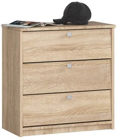 3 krídlový botník MINI 60 cm, dub sonoma