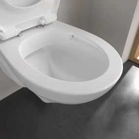 VILLEROY &amp; BOCH O.novo závesné WC s hlbokým splachovaním bez vnútorného okraja, 360 x 540 mm, biela alpská, s povrchom CeramicPlus, 7682R0R1