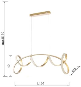 ONLI - LED Luster na lanku KIRA LED/60W/230V 4000K zlatá