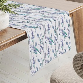 Biante Teflónový behúň na stôl TF-088 Levandule na bielom 35x120 cm
