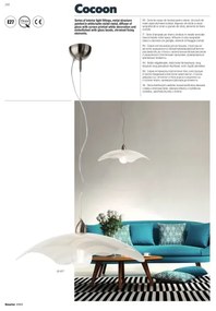 Redo 05-877 - Závesné svietidlo na lankách COCOON 1xE27/42W/230V krémové