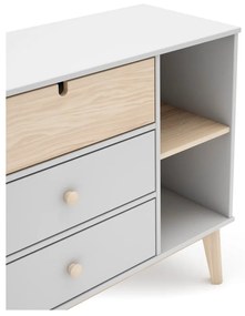 Biela nízka detská komoda 90x40 cm Estefania – Marckeric