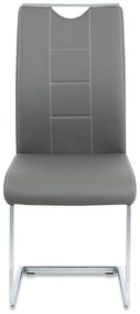 Autronic - jedálenská stolička sivá koženka / chróm - DCL-411 GREY