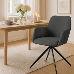 Jedálenská stolička Olema látka cord - sivá