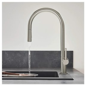 Hansgrohe M54, drezová batéria Talis s výsuvnou spŕškou, vzhľad nehrdzavejúcej ocele, HAN-72800800