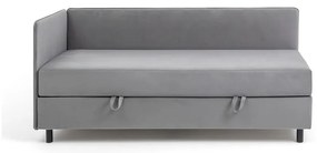 Sivá čalúnená jednolôžková posteľ s úložným priestorom s matracom 120x200 cm Avela – Bonami Selection