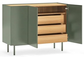 Zelená nízka komoda v dekore duba 110x85 cm Arista – Teulat