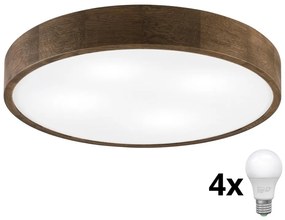 Brilagi - LED stropné svietidlo CARVALHO 4xE27/60W/230V, dub/orech, priemer 57,5 cm BG2151