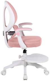 Detská otočná stolička Neoseat JUNI 009 s podnožou — látka, ružová