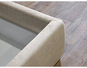 Béžová čalúnená dvojlôžková posteľ s úložným priestorom s roštom 180x200 cm Jade – Bobochic Paris