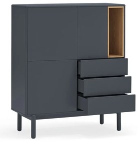 Tmavosivá vysoká komoda 100x120 cm Corvo - Teulat