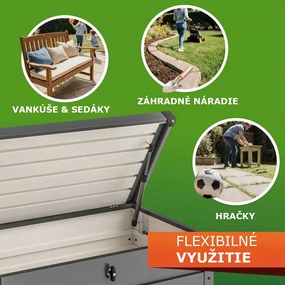 Kovový úložný box METALBOX, 385L, 120x62x63cm, antracitová Gardebruk